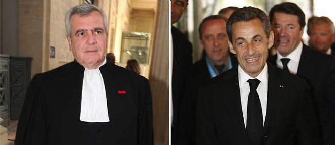 Nicolas Sarkozy et son avocat Thierry Herzog (a gauche).
