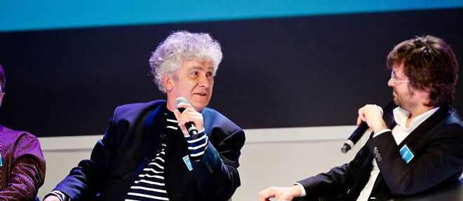 Miroslav Radman et Christophe Ono-dit-Biot lors d'un debat sur la longevite au Sommet de l'innovation Futurapolis organise par "Le Point" a Toulouse en 2011.