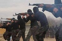 Entraînement de combattants rebelles de la brigade salafiste Ahrar al-Sham, membre du Front islamique qui a lancé en janvier une vaste offensive contre les djihadistes de l'État islamique en Irak et au Levant. ©Uncredited / AP/SIPA