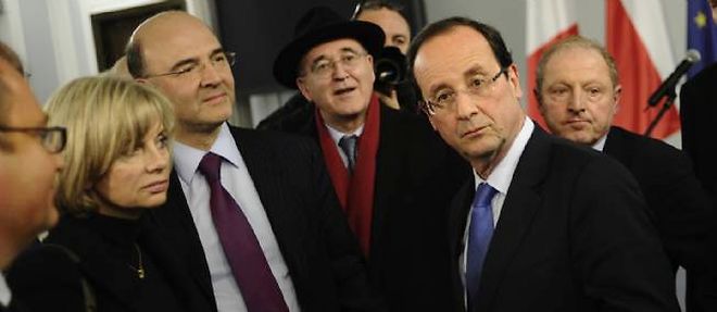 Elisabeth Guigou, Pierre Moscovici et Francois Hollande, acteurs de la bataille pour la Commission europeenne.