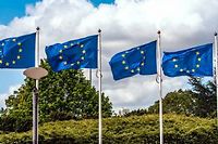 Des drapeaux européens à Lille. ©PHILIPPE HUGUEN