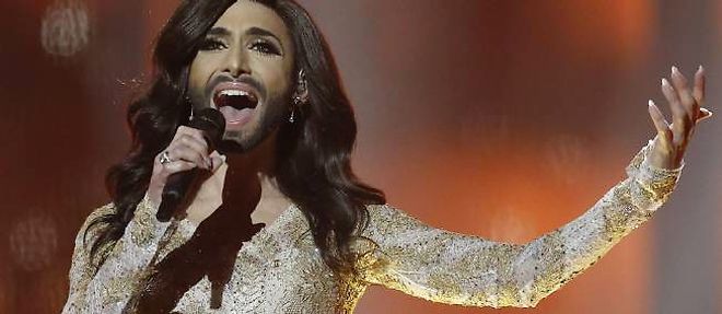 La drag queen a barbe Conchita Wurst, candidate de l'Autriche a l'Eurovision.