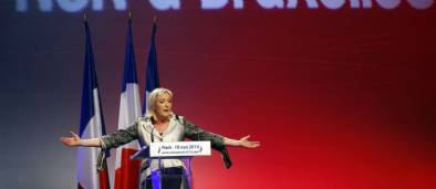Europ&eacute;ennes : Marine Le Pen fustige les &quot;franco-sceptiques de l'UMPS&quot;
