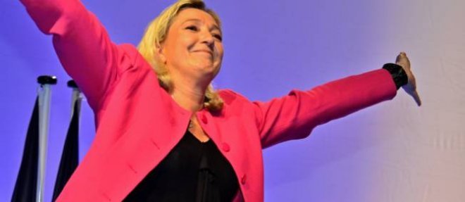 Marine Le Pen et le Front national, les grands gagnants des elections europeennes.