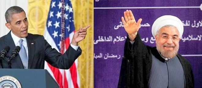 Les Etats-Unis de Barack Obama (a gauche) ont indique qu'ils etaient disposes a parler de la crise iranienne avec l'Iran de Hassan Rohani.