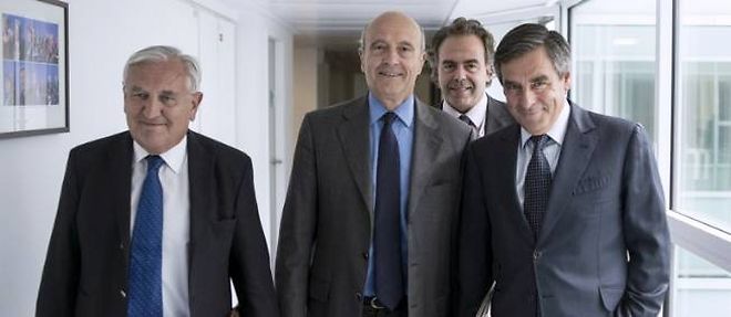 Les anciens Premiers ministres Francois Fillon, Alain Juppe et Jean Pierre Raffarin sont copresidents par interim de l'UMP. Luc Chatel assure le poste de secretaire general interimaire.