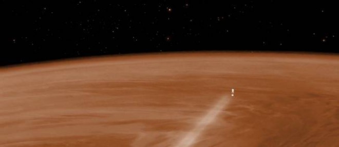 La sonde Venus Express teste pour la premiere fois un aerofreinage en frolant l'atmosphere de Venus.