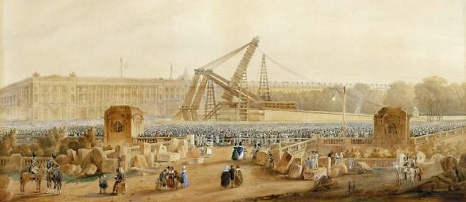Erection de l'obelisque de Louxor, 25 octobre 1836.