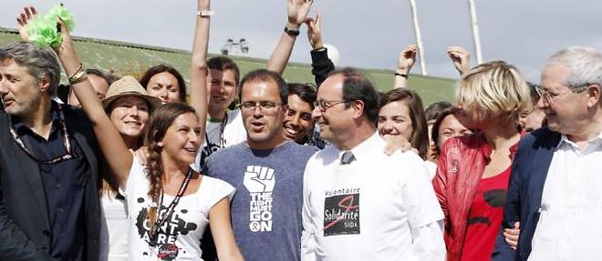 Francois Hollande en visite-surprise au festival.