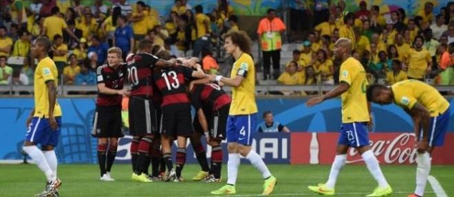 Le Bresil a sombre face a l'Allemagne (1-7) en demi-finale a Belo Horizonte.