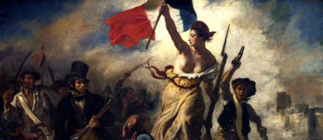 Tableau d'Eugene Delacroix : "La Liberte guidant le peuple".