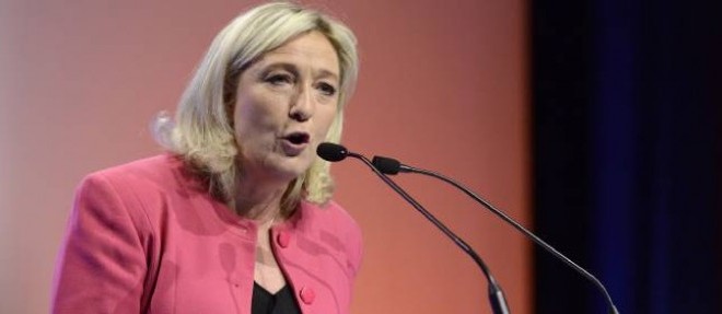 Marine Le Pen lors d'un meeting de campagne a Marseille le 25 mai 2014.