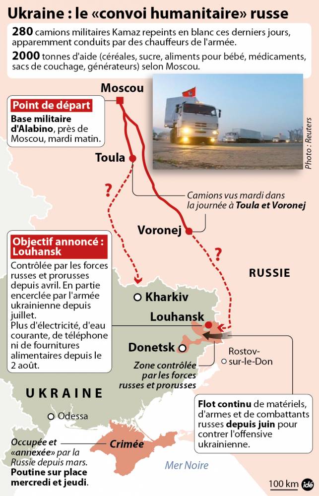 Le convoi russe en route vers l'Ukraine ©  Idé