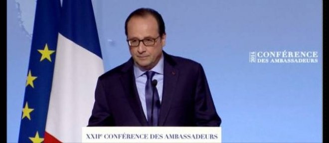 Francois Hollande a la conference des ambassadeurs