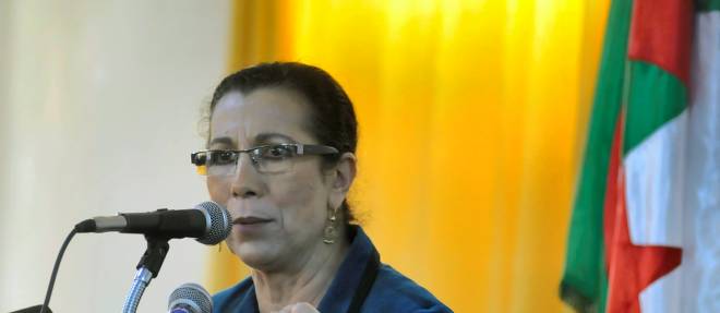 Louisa Hanoune, secretaire generale du Parti des travailleurs, lors d'un meeting electoral en 2012, a Alger.