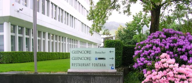L'entree de Glencore a Baar, dans le canton de Zoug, en Suisse.