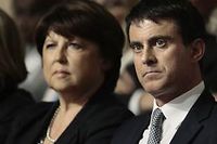 Martine Aubry et Manuel Valls. (C)BAZIZ CHIBANE/SIPA