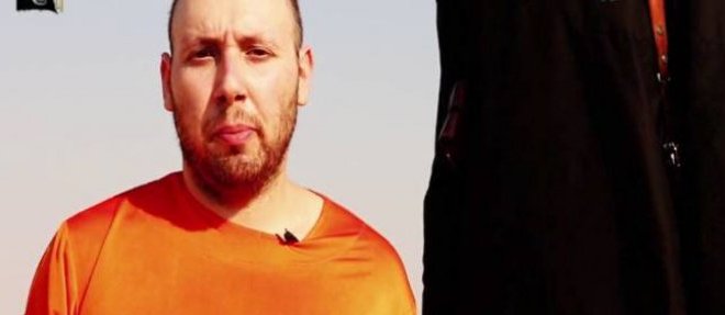 Image tiree de la video de la decapitation du journaliste americain Steven Sotloff par un djihadiste de l'Etat islamique.