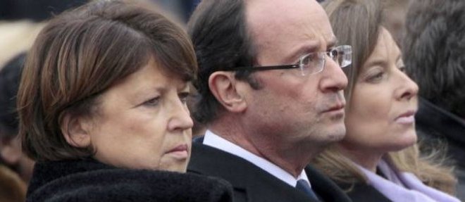 Aux funerailles de Danielle Mitterrand, en 2012.