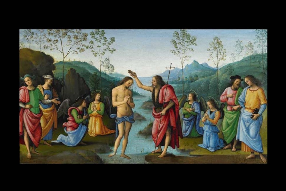 "Le baptême du Christ" (Polyptyque de San Pietro, 1496-1500)
