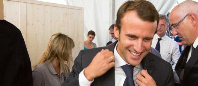 Le nouveau ministre de l'economie Emmanuel Macron, le 6 septembre, a Saint-Jean-de-Maurienne.