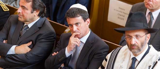 Manuel Valls et le Grand Rabbin de France Gilles Bernheim, inaugurent la grande Synagogue de Mulhouse, il y a deux ans.