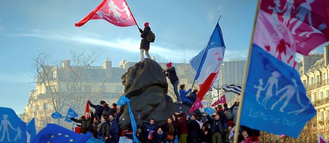 Derniere manifestation en date de la Manif pour tous a Paris le 2 fevrier dernier.