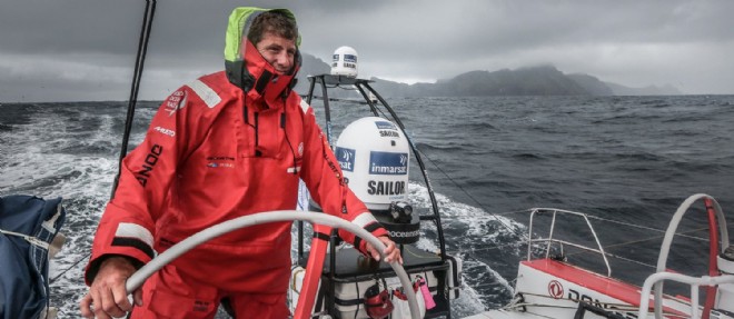 Charles Caudrelier, le skipper de l'equipage Dongfeng, fait partie des onze Francais a prendre part a la Volvo Ocean Race.