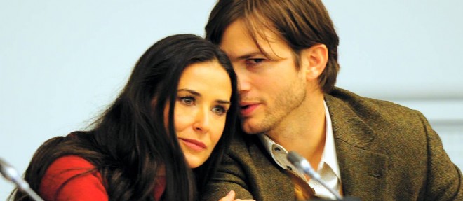 Demi Moore et Ashton Kutcher en 2011. L'actrice, qui a eu du mal a accepter le depart de son ex-mari, semble desormais reconciliee avec lui.