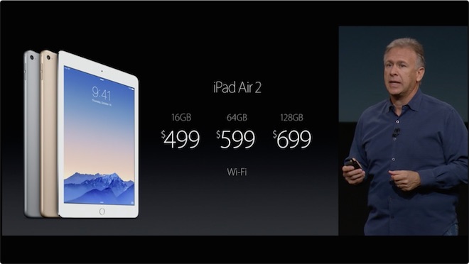 Trois versions de l'ipad Air 2  