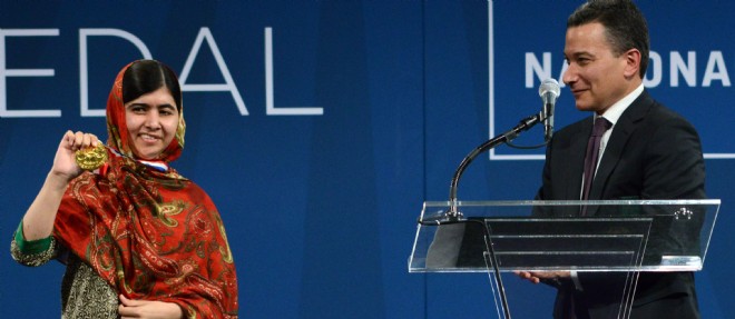 Liberty Medal : Malala honor&eacute;e