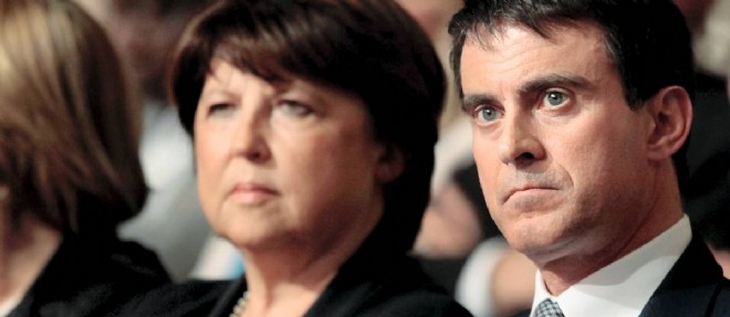 Manuel Valls et Martine Aubry lors de la campagnedes élections européennes. ©Baziz Chibane/Sipa