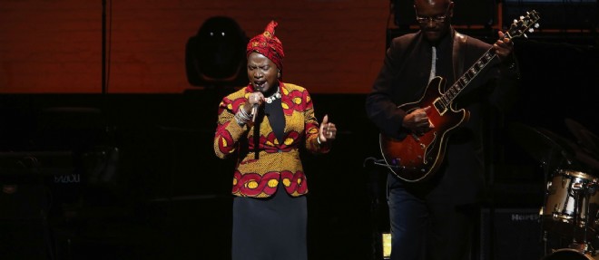 Angelique Kidjo au 13e concert annuel "A Great Night in Harlem", le 24 octobre 2014.