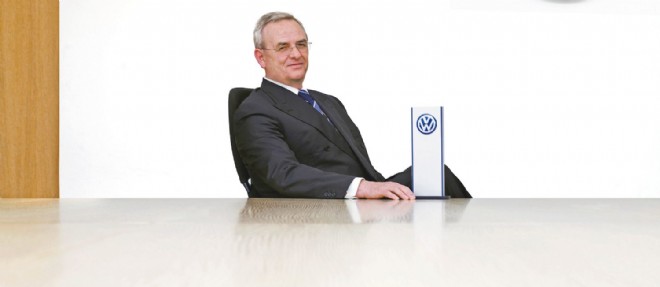 Martin Winterkorn, president du directoire du groupe Volkswagen, a surpris les analystes en presentant un benefice net en tres nette hausse pour le troisieme trimestre 2014.