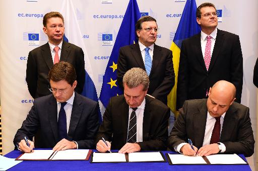 Conflit gazier: Moscou, Kiev et l'EU trouvent un compromis salu&eacute; par Gazprom