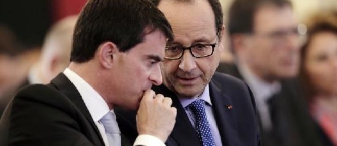 Manuel Valls et Francois Hollande le 30 octobre 2014 a l'Elysee a Paris