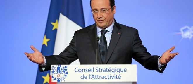 Francois Hollande le 17 fevrier 2014, lors du "Conseil de l'attractivite" qui avait accueilli de nombreux chefs d'entreprise.
