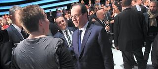 François Hollande à l'issue de l'émission de TF1, jeudi soir. ©Martin Bureau / AFP