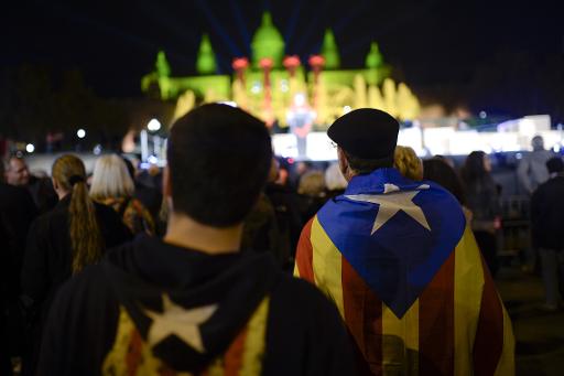 Des Catalans indépendantistes à un meeting à Barcelone le 7 novembre 2014 © Josep Lago AFP