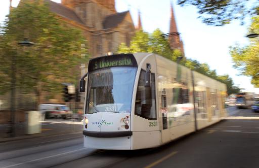 Un tram à Melbourne, ville qui possède le plus vaste réseau au monde, le 1er mars 2010 © William West AFP/Archives