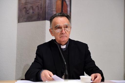 L'archeveque de Marseille et president de la conference episcopale de France Georges Pontier lors de l'assemblee des evaques a Lourdes le 4 novembre 2014
