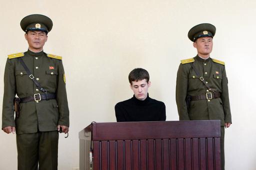 L'Américain Matthew Todd Miller lors d'une audience au tribunal de Pyongyang le 14 septembre 2014 ©  KCNA/AFP