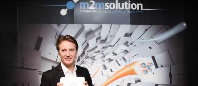 Olivier Courtade, PDG de M2M Solution, prévoit une forte croissance grâce à sa box domotique. ©IAN HANNING/REA