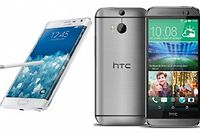 Le Samnsung Galaxy Note 4, le HTC One M8 et l'iPhone 6 d'Apple. (C)DR