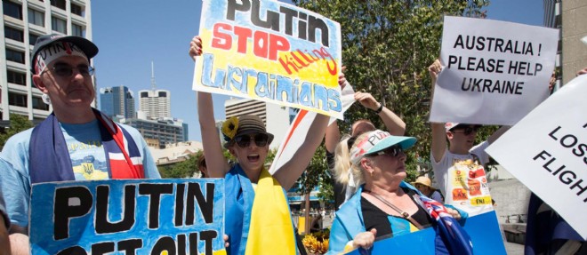 Un manifestation contre Poutine en marge du G20.