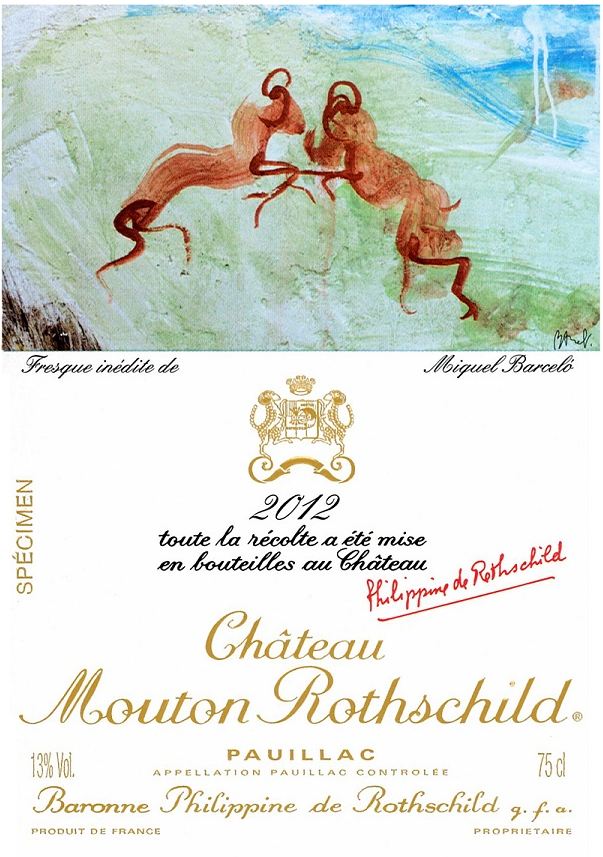 Étiquette Mouton Rothschild 2012, Miquel Barcelo. ©  DR