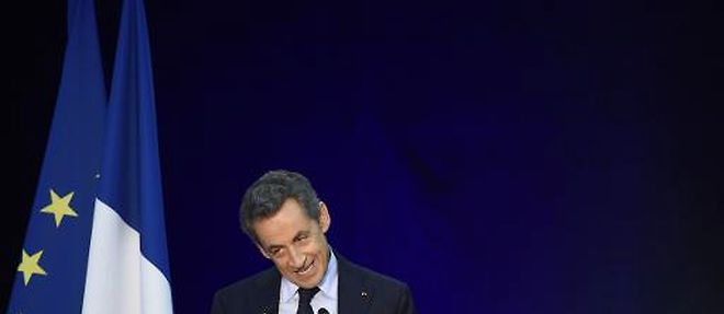 L'ancien president de la Republique Nicolas Sarkozy lors d'un meeting a Boulogne-Billancourt, le 25 novembre 2014