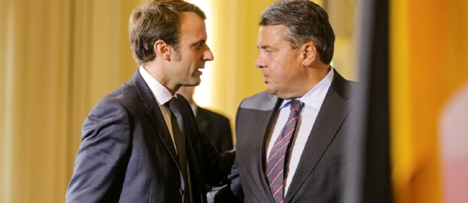 Emmanuel Macron et Sigmar Gabriel le 20 octobre 2014.