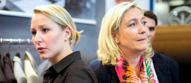 Marine Le Pen et Marion Marechal-Le Pen, fille et petite-fille de Jean-Marie Le Pen, le 15 novembre a Paris.