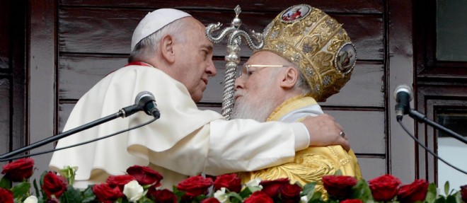 Le pape et le patriarche Bartholomee.
